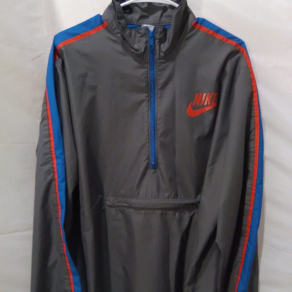 Nike Men's Jacket/Coat Pullover Windbreaker Color Gray /Blue/ Red Size L…